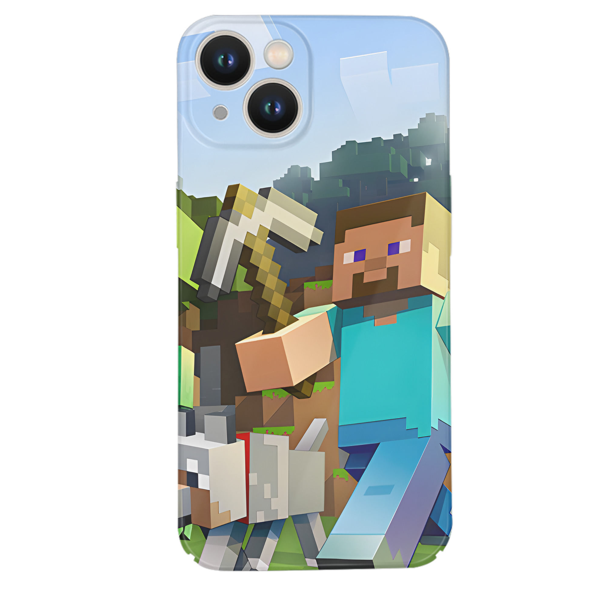 （画像用） マインクラフト ブロックの世界 Minecraft MC Block world 【iPhone 14シリーズ対応】ハードケース